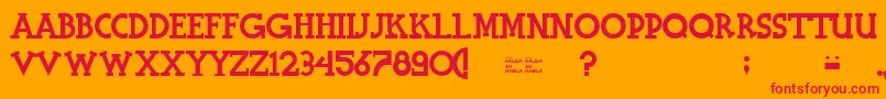 HalidiansBlockserif Font – Red Fonts on Orange Background