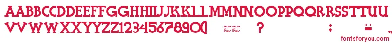 HalidiansBlockserif Font – Red Fonts on White Background