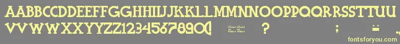 HalidiansBlockserif-fontti – keltaiset fontit harmaalla taustalla