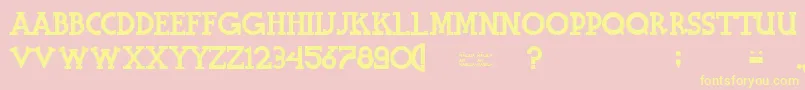HalidiansBlockserif Font – Yellow Fonts on Pink Background