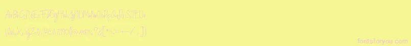 Cahyati Font – Pink Fonts on Yellow Background