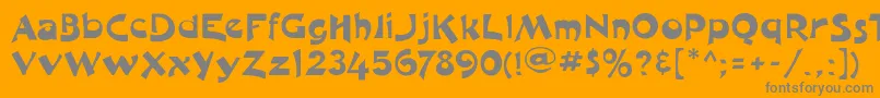 Moulinrougeflf-Schriftart – Graue Schriften auf orangefarbenem Hintergrund