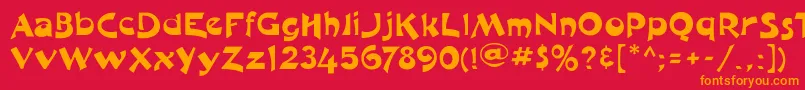 Шрифт Moulinrougeflf – оранжевые шрифты на красном фоне