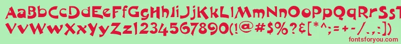 Moulinrougeflf Font – Red Fonts on Green Background