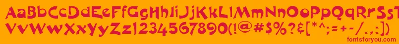 Moulinrougeflf Font – Red Fonts on Orange Background