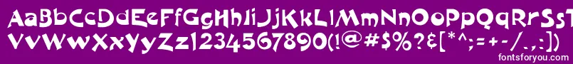 Czcionka Moulinrougeflf – białe czcionki na fioletowym tle
