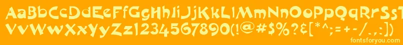 Moulinrougeflf Font – Yellow Fonts on Orange Background