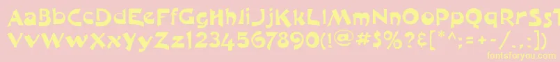 Moulinrougeflf Font – Yellow Fonts on Pink Background