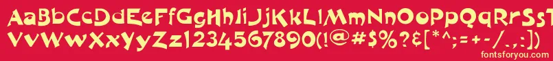 Шрифт Moulinrougeflf – жёлтые шрифты на красном фоне