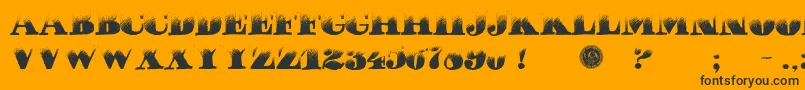 PuchaDawn-Schriftart – Schwarze Schriften auf orangefarbenem Hintergrund