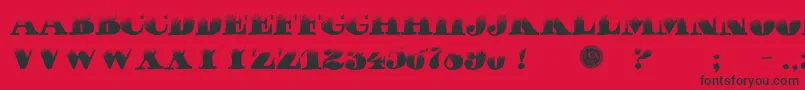 Czcionka PuchaDawn – czarne czcionki na czerwonym tle