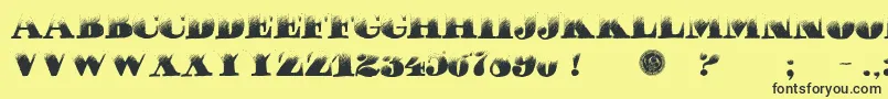 PuchaDawn-fontti – mustat fontit keltaisella taustalla