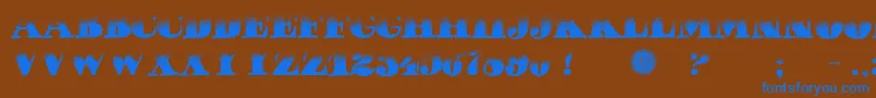 PuchaDawn-fontti – siniset fontit ruskealla taustalla