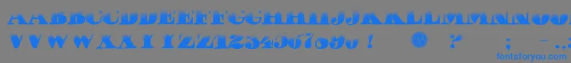 フォントPuchaDawn – 灰色の背景に青い文字