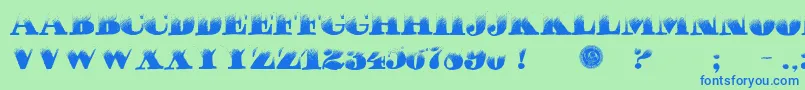 PuchaDawn Font – Blue Fonts on Green Background