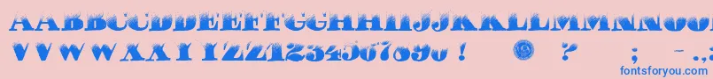 PuchaDawn-Schriftart – Blaue Schriften auf rosa Hintergrund