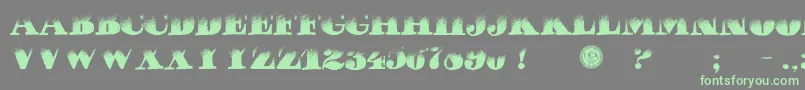 フォントPuchaDawn – 灰色の背景に緑のフォント