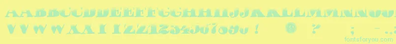 PuchaDawn Font – Green Fonts on Yellow Background