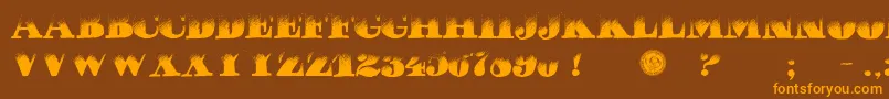 PuchaDawn Font – Orange Fonts on Brown Background