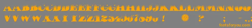 PuchaDawn-Schriftart – Orangefarbene Schriften auf grauem Hintergrund