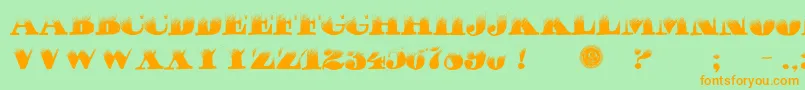 PuchaDawn Font – Orange Fonts on Green Background