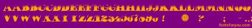 PuchaDawn Font – Orange Fonts on Purple Background