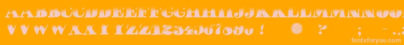 フォントPuchaDawn – オレンジの背景にピンクのフォント