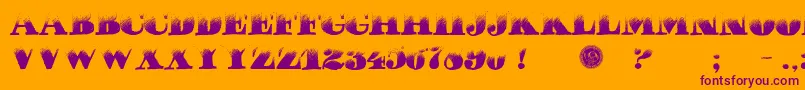 PuchaDawn Font – Purple Fonts on Orange Background