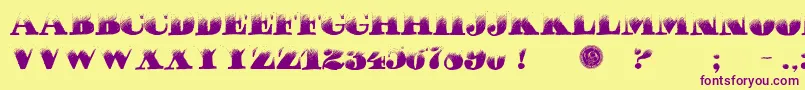 PuchaDawn Font – Purple Fonts on Yellow Background