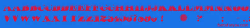 PuchaDawn-fontti – punaiset fontit sinisellä taustalla