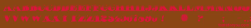 PuchaDawn-fontti – punaiset fontit ruskealla taustalla