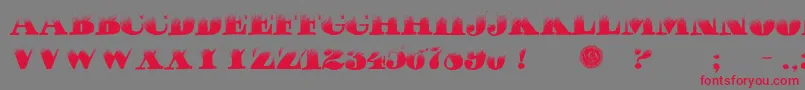 PuchaDawn-Schriftart – Rote Schriften auf grauem Hintergrund