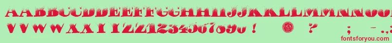 PuchaDawn-fontti – punaiset fontit vihreällä taustalla