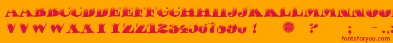PuchaDawn Font – Red Fonts on Orange Background