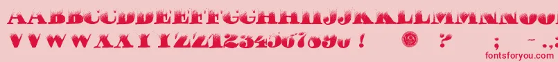 PuchaDawn-Schriftart – Rote Schriften auf rosa Hintergrund