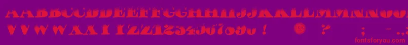 フォントPuchaDawn – 紫の背景に赤い文字