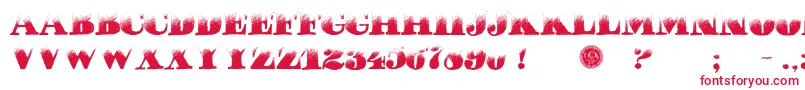 Czcionka PuchaDawn – czerwone czcionki na białym tle