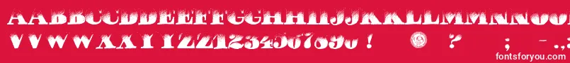 PuchaDawn-fontti – valkoiset fontit punaisella taustalla