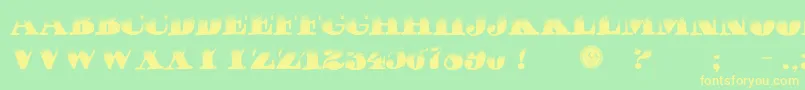 Шрифт PuchaDawn – жёлтые шрифты на зелёном фоне
