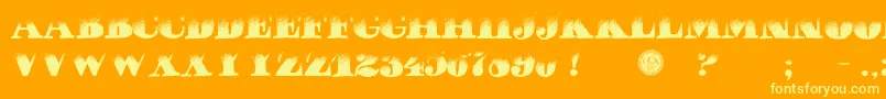 PuchaDawn Font – Yellow Fonts on Orange Background