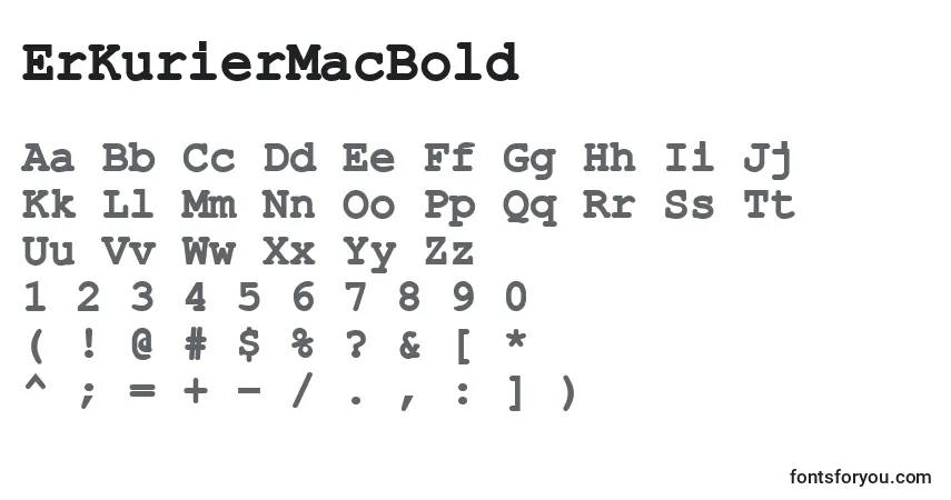 Шрифт ErKurierMacBold – алфавит, цифры, специальные символы