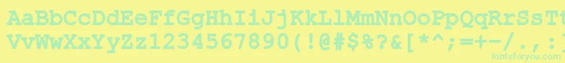 Шрифт ErKurierMacBold – зелёные шрифты на жёлтом фоне