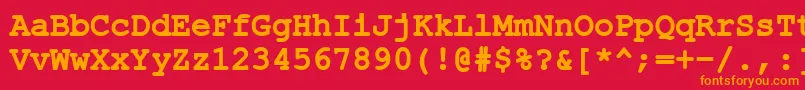 フォントErKurierMacBold – 赤い背景にオレンジの文字