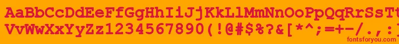 ErKurierMacBold Font – Red Fonts on Orange Background