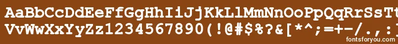 フォントErKurierMacBold – 茶色の背景に白い文字