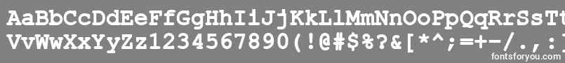 フォントErKurierMacBold – 灰色の背景に白い文字