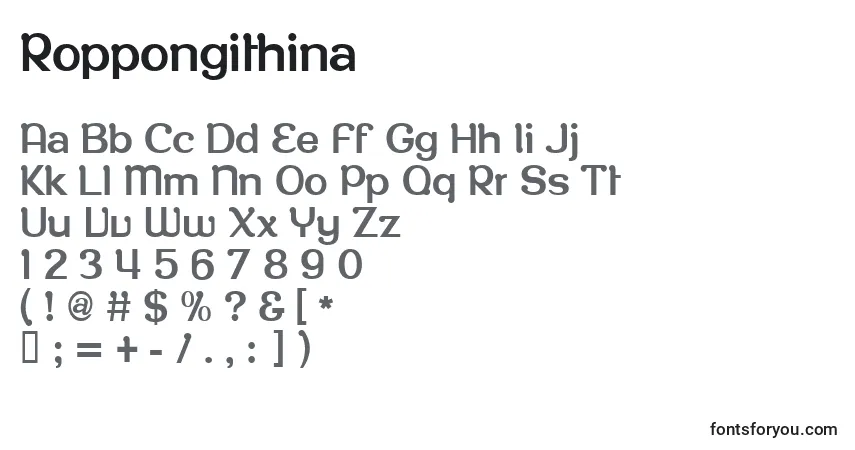 Roppongithina Font – alphabet, numbers, special characters