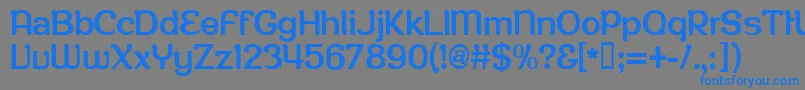 フォントRoppongithina – 灰色の背景に青い文字
