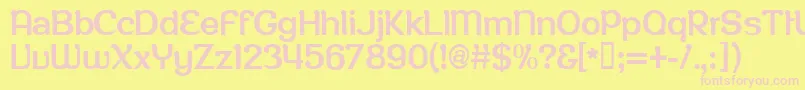 Roppongithina Font – Pink Fonts on Yellow Background