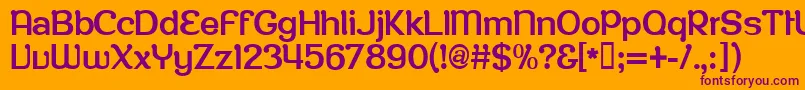 Шрифт Roppongithina – фиолетовые шрифты на оранжевом фоне